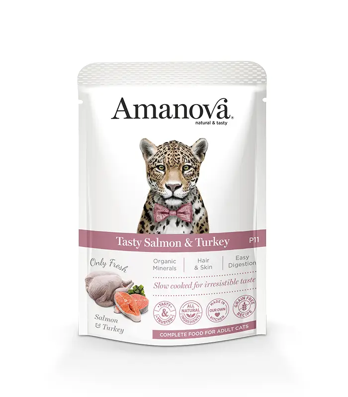 Productos Whisker-250011 Comida humeda para gato sabor a salmon y pavo 85gr - Amanova - Imagen 1
