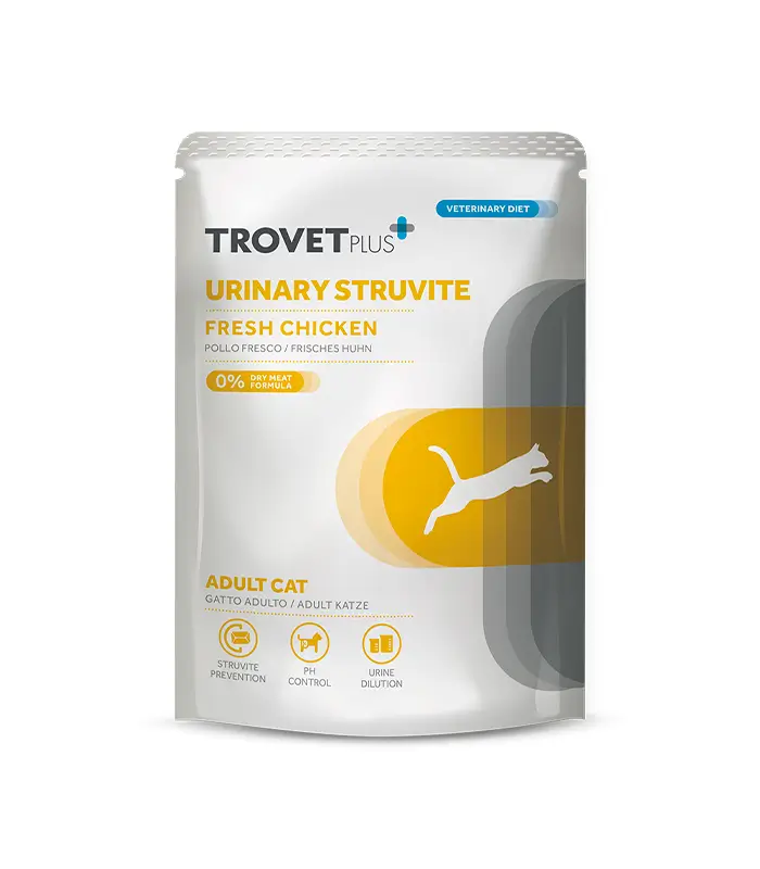 Productos Whisker-250024 Plus URINARY STRUVITE para gatos adultos sabor pollo 85gr - Trovet - Imagen 1